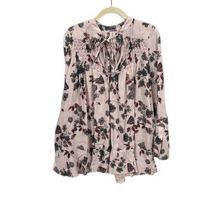 BRAND NEW Free People Pebble Crepe So Fine Floral Pink Rose Tunic Top Oversized
